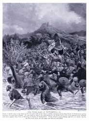 Le roi Penda tué à Winwaedfield en 655 après J.-C., années 1920